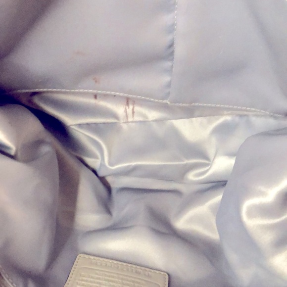 COACH sequin cream colored signature satchel handbag. - Picture 12 of 13